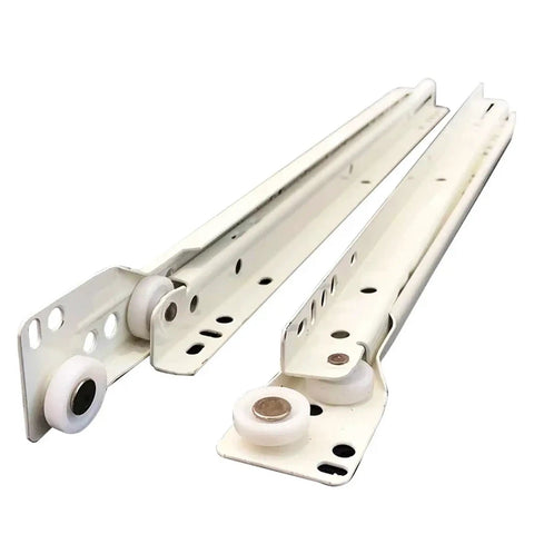 Thickened Two Section Drawer Slide Rails With Quiet Roller Pulley For Easy Glide And Partial Pullout Drawers Fits Keyboard Trays
