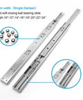 Stainless Steel Drawer Slide With Soft Close System Telescopic 45mm Wide Single Pack Rock Solid Heavy Duty Kitchen Cabinet Drawer Runner
