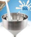Heavy Duty 30L Filling Machine Hopper, 10 Gallon Stainless Steel 304 Food Grade, funnel shape with liquid pouring