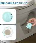 Set Of Two Blue Ceramic Octopus Toilet Bolt Covers Decorative Floor Screw Caps Fits Standard Plumbing Zero Fuss Install Slick Look Hides Rusty Bolts Total Vibe For A Snappy Bathroom Refresh, showing blue octopus cap being installed.