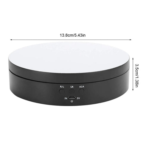 Stunning Multi Wits Electric Rotating Display Stand With Three Speed Settings And 360 Degree Turntable, 13.8cm ABS build, USB charging