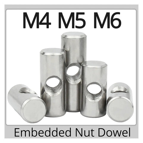 Beefy Furniture Barrel Nuts And Thumb Screws Bolt Set With Cross Dowels And Slotted Fittings Silver Finish M4 M5 M6 sizes