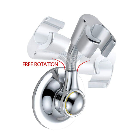 Shower Head Holder With Suction Cup, Adjustable Height, 360 Degree Rotating, Multi-Directional Bracket, Removable Wall Mount For Easy Tool-Free Setup And Temporary Use In The Shower