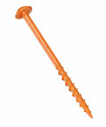 Two And A Half Inch Coarse Thread Pocket Hole Screws 500 Pack With Orange Color Coat And Square Drive For DIY Tough Joints In Softwood Woodworking Great For Cabinets And Furniture Projects, single screw front view