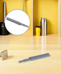 5 Pack Cabinet Door And Drawer Dampers, Soft Close Silent Buffers For Kitchen Cabinets, Grey ABS material on wooden counter