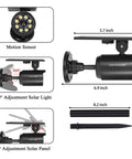Dimensions and features of Solar Motion Light Outdoor 2000LM Security Flood Light IP67 Waterproof Spotlight 6500K Daylight