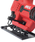 Close-up of Snag This 20V Cordless Jigsaw With Battery And Fast Charger For Knocking Out Clean Straight And Curved Cuts Heavy Duty Workhorse Power Saw.