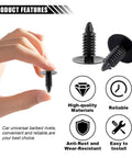 Hand holding a 200Pcs Car Plastic Trim Rivets Push Clip Fasteners Kit For Fenders And Bumpers Universal 7 Mm Hole Large Head