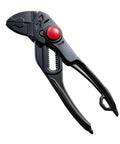 4-Inch Carbon Steel Grooved Adjustable Plumbing Pliers With Quick Jaw Adjustment, Rust-Resistant Electroplated Finish, Your Go-To Tool For Pipe Repairs, Home Fixes, And Auto Maintenance. Black pliers with red adjustment button