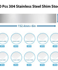 30 Piece Burr Free Stainless Steel Shim Stock Set 1 Inch Wide By 6 Inches Long Thin Metal Shims 0.0007 To 0.01 Inch Thick