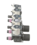 Side view of Washer Inlet Valve 5221EA1008F Replacement For Select LG Washers, showing three valve inlets and connectors.