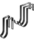 Heavy Duty Adjustable Over Door Hooks, Premium Metal Coat Hangers Built Tough To Handle Your Daily Grind, Clutter Free Cubicle Organizers Fit 1 3 8 To 3 2 Inch Panels, Sleek Matte Black Five Pack close-up view.