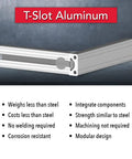 10 Series T Slotted Aluminum Extrusion 1 Inch By 0.5 Inch For DIY Linear Rail And Guide Setups, 6063 T6 Aluminum With Clear Anodize, One Channel Bar 89 Inch Long