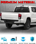 Chrome rear bumper end-cap pair installed on Toyota Tacoma 2016–2023 rear bumper cover