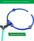 360 Degree Tree Watering Ring Kit For New Trees And Shrubs With Y Hose Splitter shown uninstalled on a white background