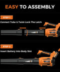 Assembly steps for Beast Power Cordless Leaf Blower With 650 CFM Up To 180 MPH, Brushless Motor, Two 5.0Ah Batteries And Charger.