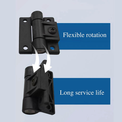 Two Pack 43mm By 36mm Adjustable Position Control Folding Door Hinges With Four Countersunk Holes And Screws Black Durable Hardware