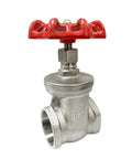 Two Pack Beefy Heavy Duty Gate Valve Set 2 Inch NPT Stainless Steel Female To Female Thread Rotary Sluice Valve, side view