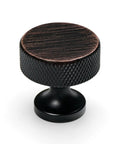 Slick Knurled Grip Cabinet Knobs And Drawer Pulls Finished In Matte Black With A Heavy Duty Zinc Core, showing a close-up detail.