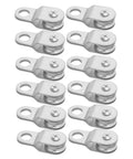 Outdoor Single Pulley Block Set 12 Pcs For 6mm Wire Rope Swivel Cable Guide Pulleys For Lifting And Moving Loads Quiet Smooth Operation Portable And Easy To Install, 12 silver metal pulleys