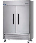 Built Different Commercial Two Door Reach In Freezer With Digital Thermostat And Thick Stainless Steel Shell, 49 cu ft.