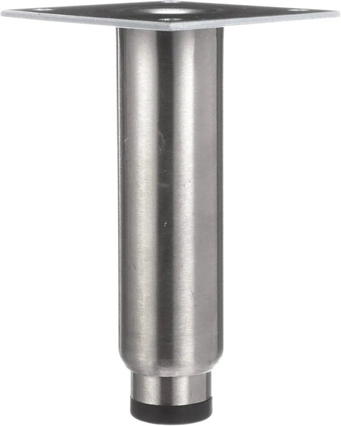 Beefy 4 Pack Stainless Steel Equipment Legs, 6 Inch High, 1-5/8 Inch OD, with 3-1/2 Inch Square Removable Mounting Plate