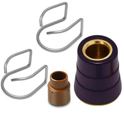 Plasma Cutter Consumable Kit for Versa Cut 60 and Trafimet CB70 Torch With 1.2mm Tips and Electrodes, Swirl Ring, Shield Cap, and Springs