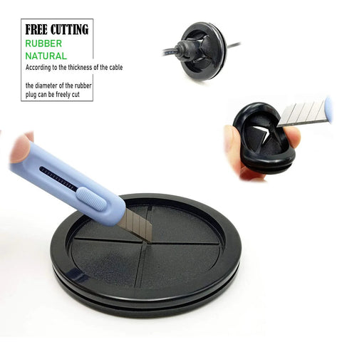 2 Inch Rubber Grommets For Wiring, 42 Mm Inside Diameter Double Sided Round Cable Hole Plugs, Free Cutting Display
