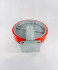 10 Inch Polyurethane On Cast Iron Caster Wheel Red, 2 Inch Wide Tread, Rigid Or Swivel Options, heavy-duty mobility view