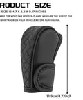 Solid Kick Upgrade For Your Ride Using This Clean Black Leather Car Gear Shift Knob Cover measuring 4.7 x 2.2 x 0.17 inches.