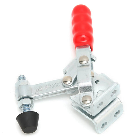 Toggle Clamp With Quick Release For Drill Presses, Vertical Hold Down Clamp With red handle, durable metal construction
