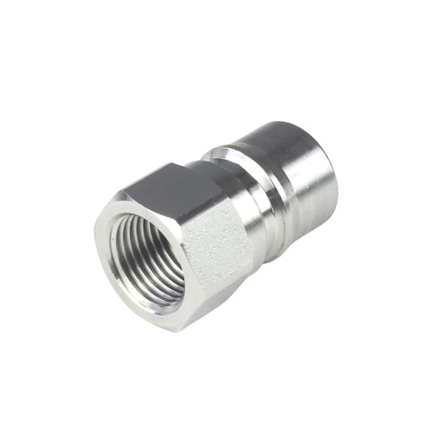 Badass Heavy Duty Half Inch Female Npt Quick Disconnect Coupler Set With 304 Stainless Steel Body And Fluorine Rubber Seals, close-up view.