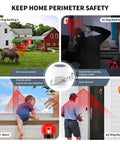 Outdoor Dog Bark Alarm With Motion Detector 1000 Foot Range Realistic Dog Bark Sounds Adjustable Volume Loud Alarm Welcome Ding Dong And Melodies Home Security Sensor For Yard Porch, wall-mounted security sensor