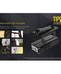 Tip 2 Keychain Flashlight With 720 Lumens USB Rechargeable EDC Pocket Light detachable clip display