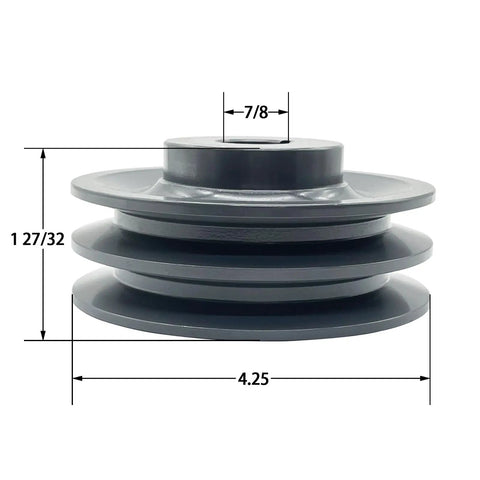 Built Tough Cast Iron Double Groove V Belt Pulley 4.25 Inch OD Bore 0.875 Inch Fits A 3L and 4L Belts with Standard Keyseat and Finished Bore, Static Balanced Sheave for Smooth, Reliable Power Transfer, 4.25 in pulley with 7/8 bore