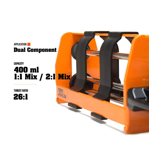 Pro Grade Dual Component Cartridge Gun For 400 Ml Cartridges With 26 To 1 High Thrust And Fits 1 To 1 And 2 To 1 Mix Ratios