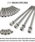 Bulletproof Stainless Steel Primary Cover Bolt Kit With Clutch Gasket For Harley Davidson Touring Models Electra Glide Road King Street Glide 2007 To 2016 detailed bolts viewed from above.
