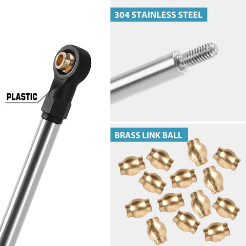 High Clearance Stainless Steel Chassis Links Set For 1 18 RC Crawler Upgrade Fits Redcat Ascent 18 And Scout II with brass pivot balls