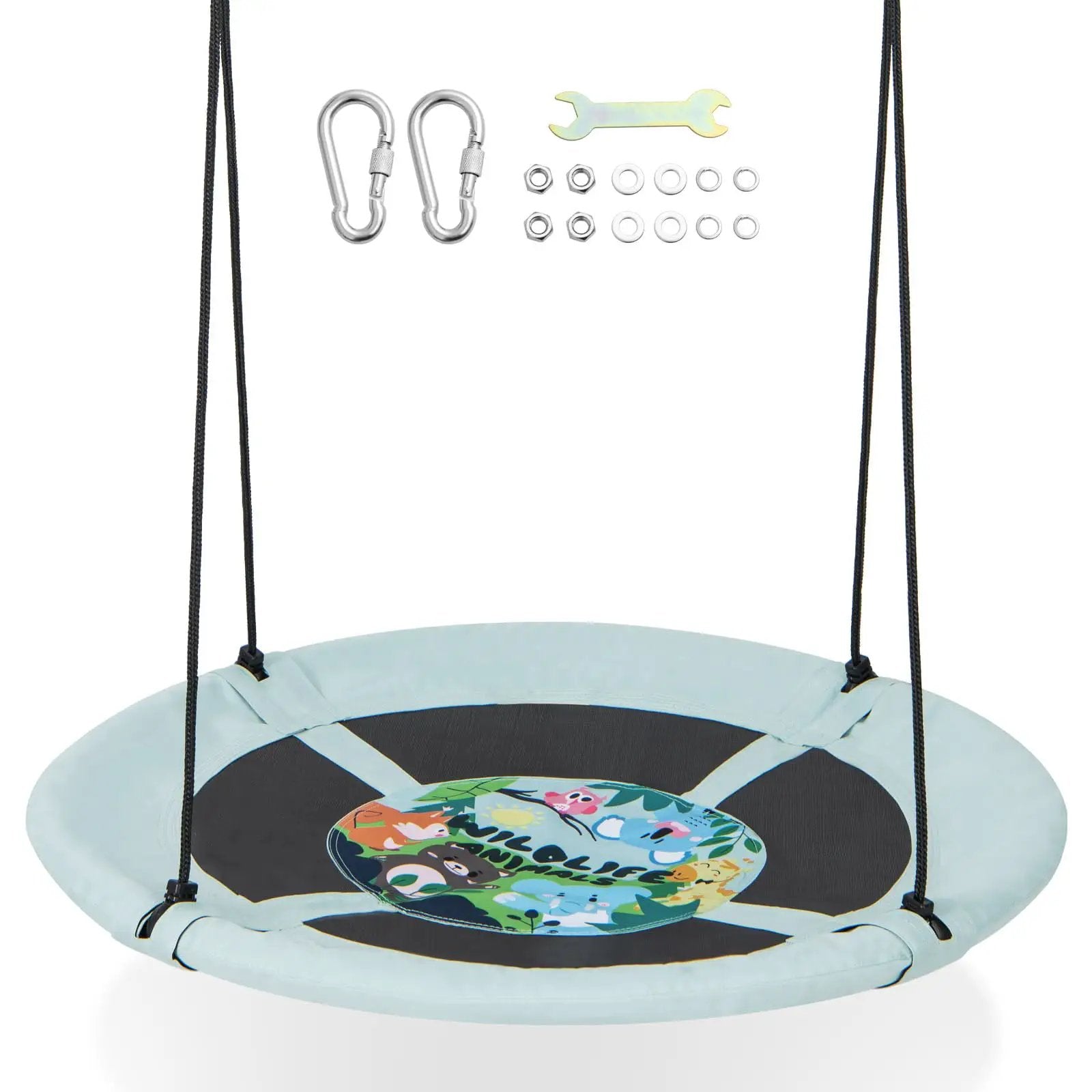40 Inch Saucer Tree Swing For Kids With Carabiners ✓