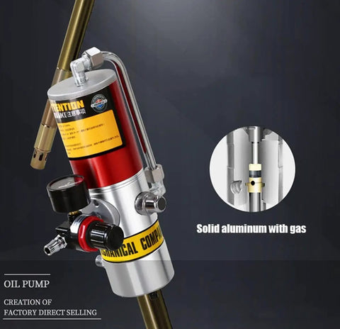 Big Rig Ready Pneumatic Grease Gun Air Powered Lubricator 50 To 1 Pressure Ratio 30 To 40 MPa detailed close-up view.