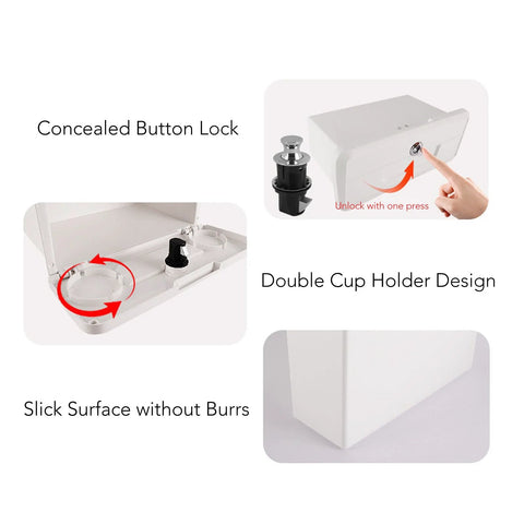 Xiuganpo white marine boat storage box with concealed button lock and two non-slip cup holders