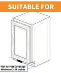 Diagram showing installation of Under Cabinet Foot Pull Toe Opener for Hands Free Kitchen Trash Cabinet Drawer 4.3 Inch Matte Black