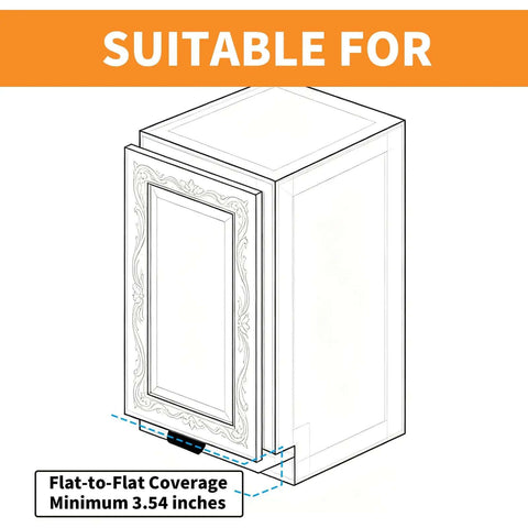 Diagram showing installation of Under Cabinet Foot Pull Toe Opener for Hands Free Kitchen Trash Cabinet Drawer 4.3 Inch Matte Black