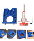 Effortless Concealed Hinge Hole Drilling Kit For Woodworking With 35mm Drill Bit Positioner And Precision Hole Puncher 5 Piece Set