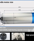 Heavy Duty 3.2Kw Water Cooled Spindle Motor 220V 24000Rpm With Er25 Dynamic Balance Nut 125Mm Diameter measurements and ER25 nuts.