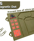 Heavy Duty Gun Cleaning Mat With Magnetic Pistol Pad And Tool Stand, Non Slip Work Surface For Safe Cleaning, Pro Grade Durable Polyester Mat For Firearm Maintenance, Keeps Parts And Tools Organized, 15 magnetic dots, olive mat