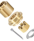 Propeller Installation Hardware Kit For Yamaha 25-30HP Outboards, Includes Thrust Washer, Spacer, Washers, Nut, And Cotter Pin For 10 Spline Props