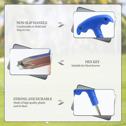 Golf Wrench Driver Tool T25 For Head Adjustment And Shaft Adapter Durable Golf Club Repair Kit Easy Grip Handle and Hex Key Tips