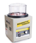 Heavy Duty 250W Magnetic Jewelry Tumbler Machine, 2000 Rpm Electric Polisher with clear lid and control panel.