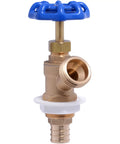 Go-To Brass Crimp Boiler Drain Valve 3/4 Inch By 3/4 Inch MHT With Garden Hose Outlet, Easy Multi-Turn Shutoff, Durable Water Line Accessory.